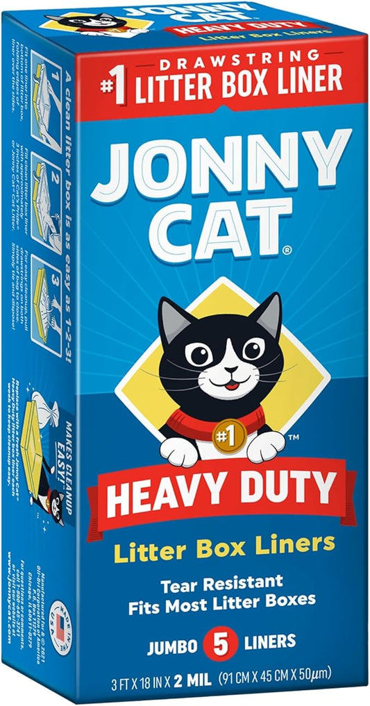 Jonny Cat Heavy Duty Litter Box Liners, Jumbo, 5ct