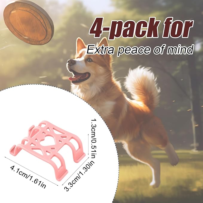 4pcs Tracker Attachment Clips, GPS Dog Tracker Silicone Cover Tracker Accessories for Dog Activity Tracker Parts Replacement (Pink)