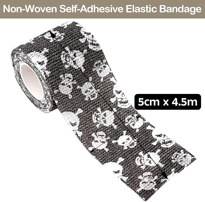 6 Rolls Self-Adhesive Bandage Wrap Grip Tape Wrap Cover Tattoo Cohesive Elastic Bandage for Tattoo Machine and Animals Wounds Wrist Healing Sprains & Swelling