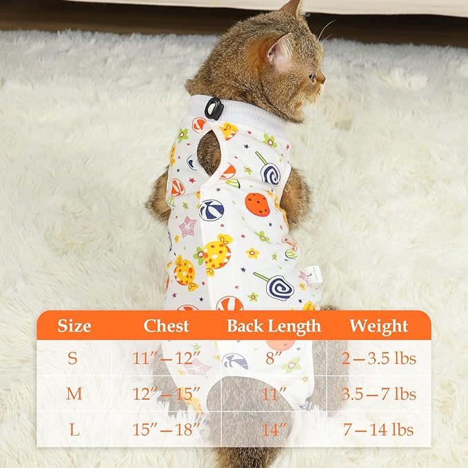 ANWA Cat Recovery Suit - Breathable Cat Surgery Recovery Suit Female, Cat Onesie for Cats After Surgery, Cat Spay Recovery Suit Female Abdominal Wounds