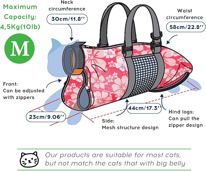 Cinf Cat Nail Clipping Cleaning Grooming Restraint Bag No Scratching Biting for Bathing Nail Trimming Injecting Examining