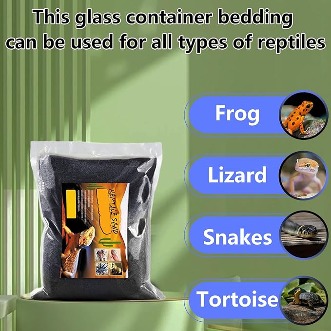 BNOSDM Reptile Sand Bearded Dragons Substrate Sands Lizard Terrarium Bedding Desert Blend for Snakes Geckos Chameleon Tortoise Frogs Scorpion Invertebrates Amphibian(Black)
