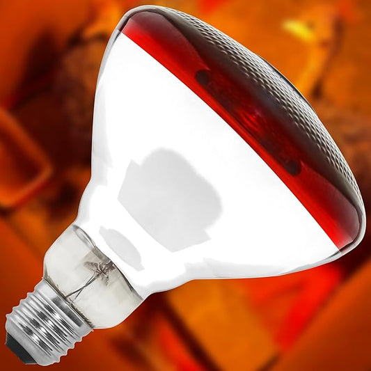 Heat Lamp Red Light Bulbs PAR38 250 Watts Fits E26 E27 Base 250W As Chickens Brooder Heat Light for Multi-Application Scenario(250W)