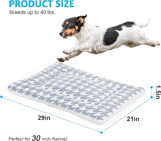 Dog Bed Mat, Machine Washable Pet Bed Pad for 30-inch Kennel, Reversible Dog Crate Pad for Medium Small Dogs, Portable and Soft Pet Bed Mat, Grey