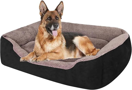 PUPPBUDD Dog Beds for Large Dogs, Rectangle Washable Dog Bed Comfortable and Breathable Pet Sofa Warming Orthopedic Dog Bed for Large Medium Dogs