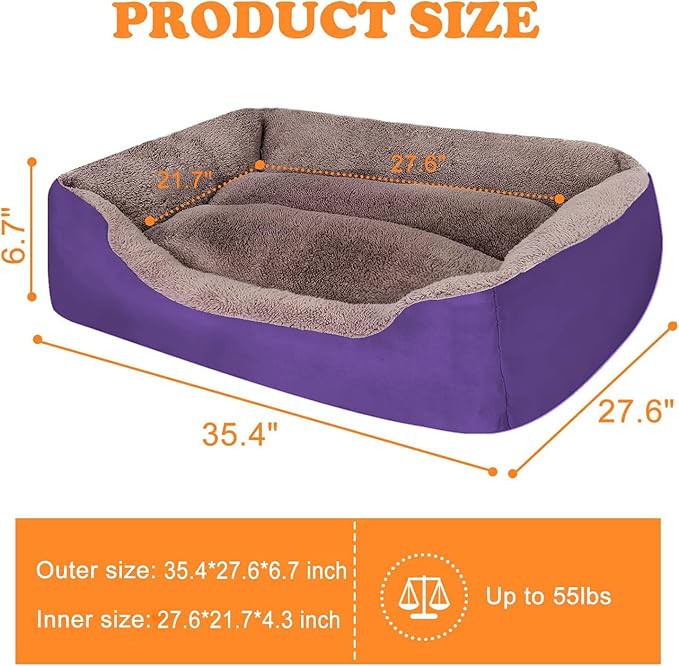 PUPPBUDD Dog Beds for Medium Dogs, Washable Dog Bed Comfortable and Breathable Pet Bed Rectangle Warming Dog Bed for Medium Dogs