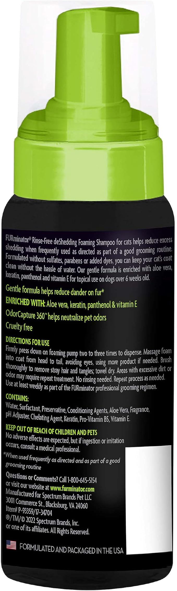 FURminator® Rinse-Free deShedding Foaming Shampoo for Cats, 8.5 oz