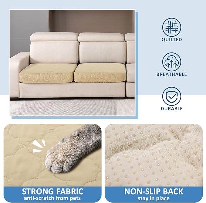 CHHKON Dog Bed Covers Replacement Washable Waterproof Pet Puppy Bed Cover for Dog, Cover Only (Beige,36x27x6 inch)