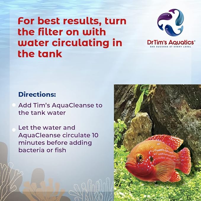 DrTim’s Aquatics AquaCleanse for Freshwater Aquariums – Tap Water Detoxifier: Dechlorinator & Ammonia Remover for New & Cycled Fish Tanks 8 oz.