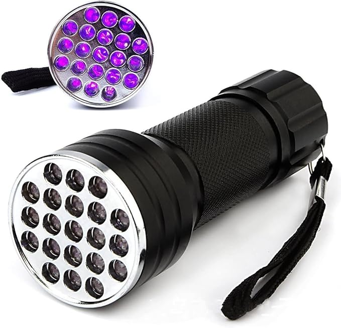 UV Flashlight Black Light, 21 LED 395 nM Ultraviolet Blacklight Detector Hand Lamp for Dog Urine, Pet Stains and Bed Bug