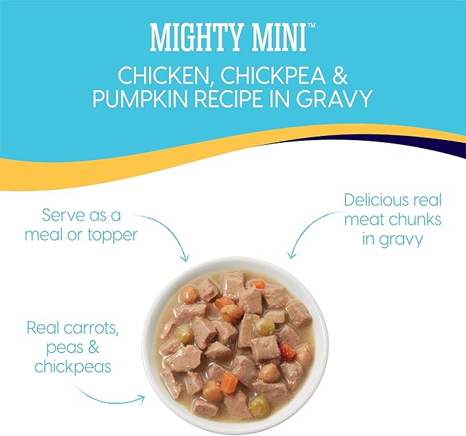 Solid Gold Wet Dog Food for Small Dogs - Mighty Mini Grain Free Wet Dog Food Made with Real Chicken, Chickpeas and Pumpkin - for Puppies, Adult & Senior Small Breeds with Sensitive Stomachs