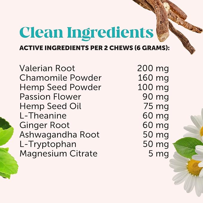 Pet Honesty Hemp Calming Chews for Dogs - Dog Anxiety Relief, Dog Calming Treats with Hemp + Valerian Root, Melatonin for Dogs - Helps Aid with Thunder, Fireworks, Chewing & Barking (Chicken 180 ct)