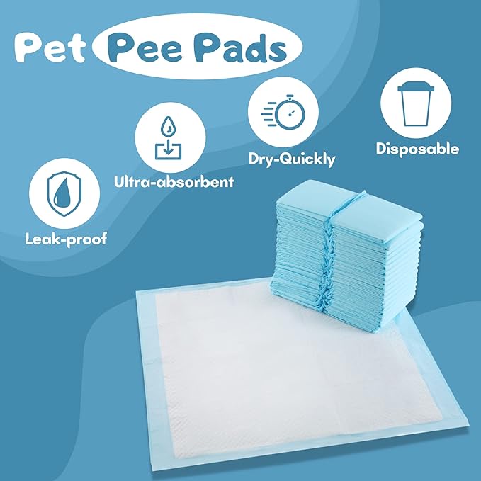 CALPALMY (80-Pack) 24"x24" Pet Training Pee Pads, Ultra Absorbent Pee Pads for Dog and Puppy - with Leak-Proof Moisture Locking Technology Disposable Pet Pads for Puppies, Dogs, Cats, Rabbits