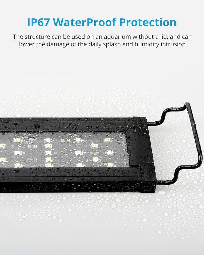 NICREW SkyLED Plus Aquarium Plant Light, Freshwater Fish Tank Light with Ramp Up and Dim Down, Spectrum Adjustable and Lighting Schedule Programmable with Controller, 36-48 Inches, 36 Watts