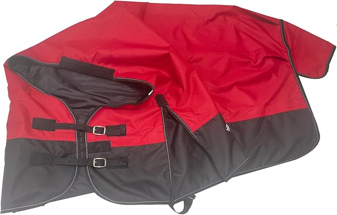 1200Denier Waterproof and Breathable Horse Sheet TGW RIDING Horse Blanket Standard Neck Turnout Sheet (80", Red)