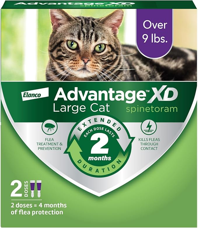 Advantage XD Large Cat Flea Prevention & Treatment For Cats over 9lbs. | 2-Topical Doses, 2-Months of Protection Per Dose