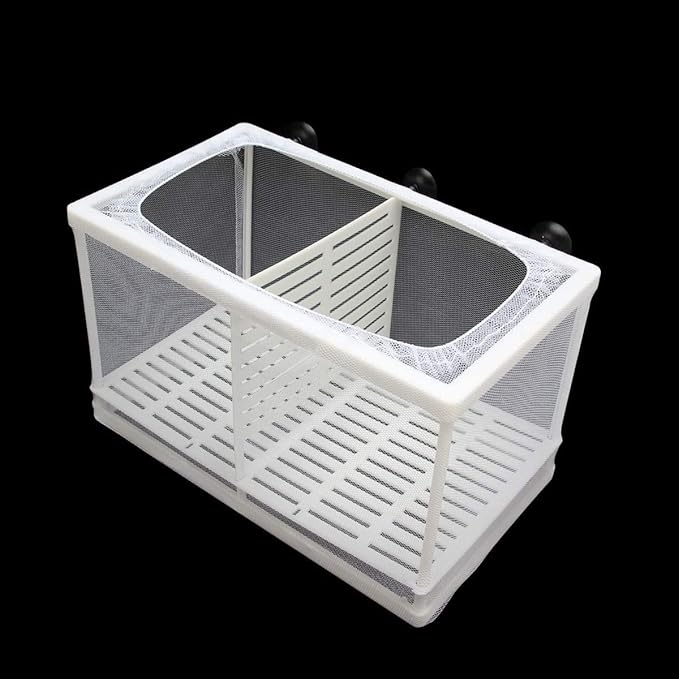 Senzeal Aquarium Fish Breeder Box Fish Fry Hatchery Incubator Net Nylon Isolation Mesh with 3pcs Pipette (Large)