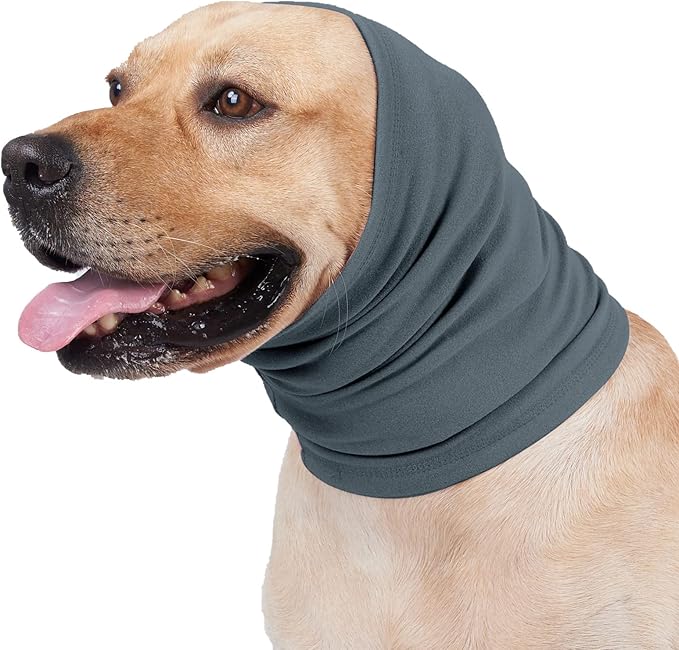 Hood No Flap Ear Wrap, No Flap Dog Ear wrap Quiet Ears Wrap Hematoma Dog Headband for Ears Pail Lilac+Aqua Blue L