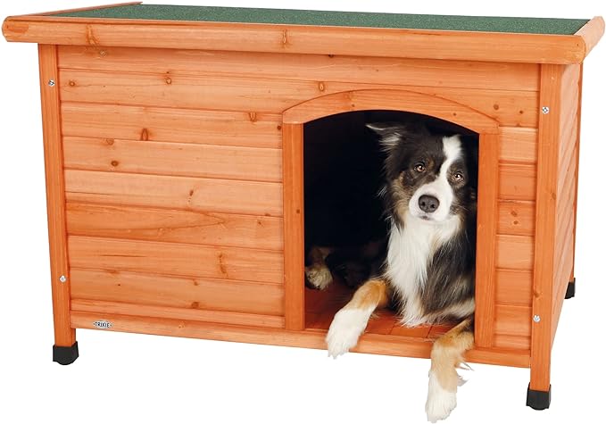 TRIXIE Pet Products Dog Club House, Large,Glazed Pine,40.75x26.75x28.25 Inch (Pack of 1),39552