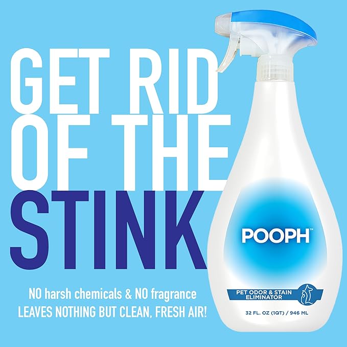 Pooph Pet Odor Eliminator and Litter Box Deodorizer - 2-32oz Bottles - Dismantles Odors on a Molecular Basis, Freshens Cat Litter Boxes, Removes Urine, Feces, and Ammonia Odors