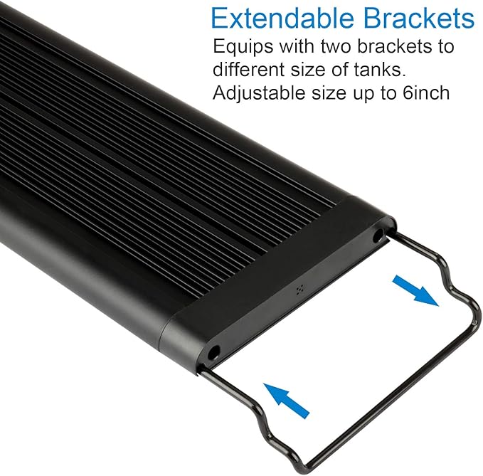 LED Aquarium Light, Full Spectrum Fish Tank Led Light with Aluminum Alloy Shell Extendable Brackets (30-36 in)