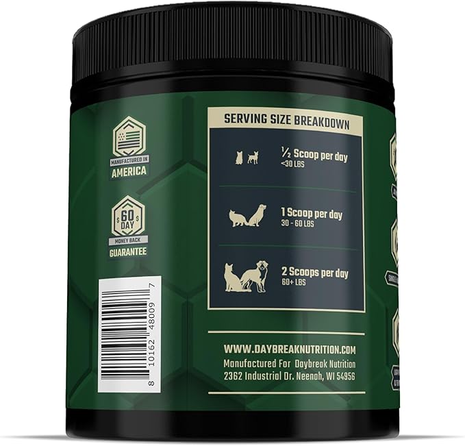 Pure Green Lipped Mussel Powder for Dogs and Cats - 100% New Zealand Green Lipped Mussels - Anti Inflammatory Supplement & Vitamins to Help Your Pet Deal with Arthritis, Joint Pain Relief - 75 Grams