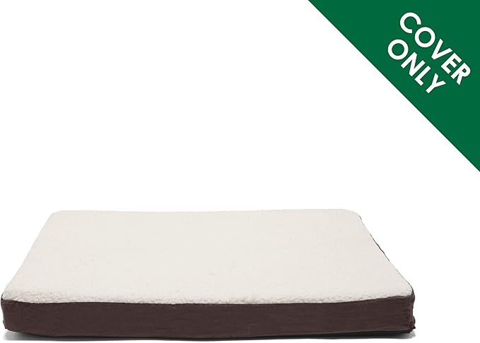 Furhaven Replacement Dog Bed Cover Sherpa & Suede Mattress, Machine Washable - Espresso, Large