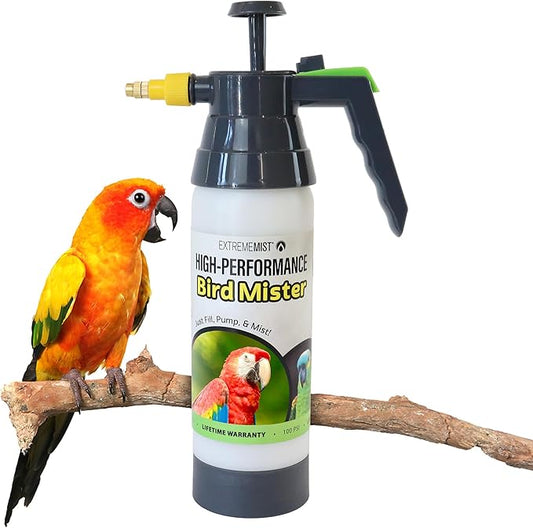 EXTREMEMIST High-Performance Bird Sprayer | Ultrafine Avian Pump Mister | Handheld Pet Bird Bath Mister | Adjustable Nozzle | Bird Cage Cleaner | Perfect for Macaws, Cockatiels, Parrots & More - 32oz