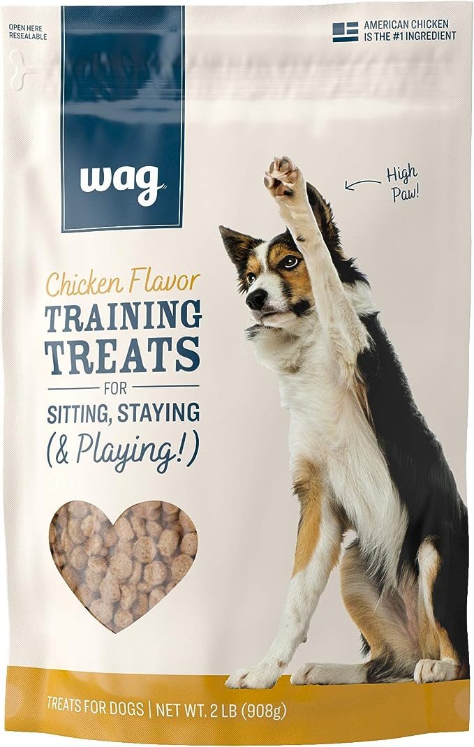 Amazon Brand – Wag Chicken Flavor Training Treats for Dogs, 2 lb. Bag (32 oz)