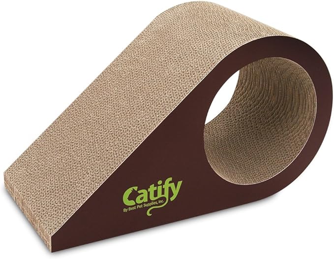 Best Pet Supplies Corrugated Cardboard Cat Scratcher Refill Pads, Lounger, and Fun Interactive Scratching Boards, Claw Safe, Durable, Natural Recycled Materials, Supports Active Play - Droplet