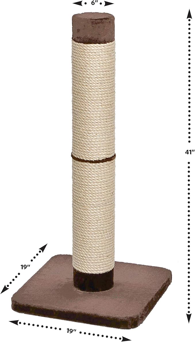 MidWest Homes for Pets Cat Scratching Post | Forte Huge Scratching Post w/Extra-Durable Sisal Wrap, Brown & Tan, Giant XXL Cat Post