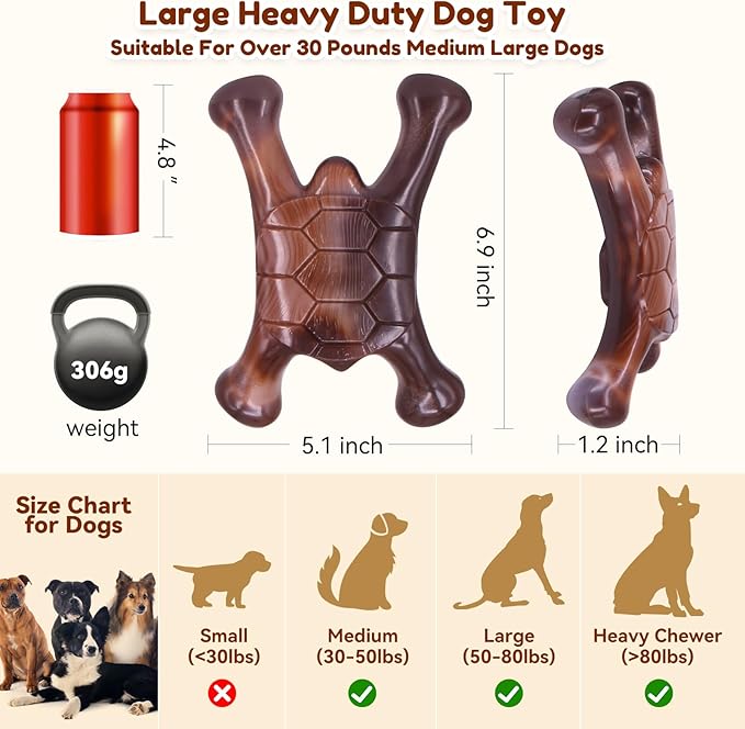 Dog Chew Toys for Aggressive Chewers, Heavy Duty Dog Toy, Real Bacon Flavored, Dog Toys for Aggressive Chewers, Dog Toys for Medium Large Dogs, Tough Dog Toys to Keep Them Busy