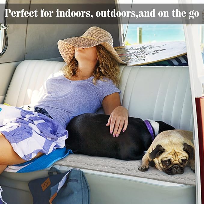 Washable Dog Cooling Mat Ice Silk Cooling Mat for Dogs Pet Self Cooling Pad Blanket Dog Cooling Pad for Indoor & Outdoor Car Seats