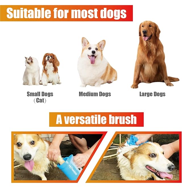 Dog Paw Cleaner for Dogs with Handle,Dog Paw Washer,Portable Pet Foot Cleaner, Medium, Blue