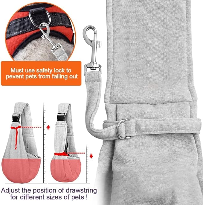 TOMKAS Dog Sling Carrier for Small Dogs pet slings with extra pocket storage sling with storage pocket