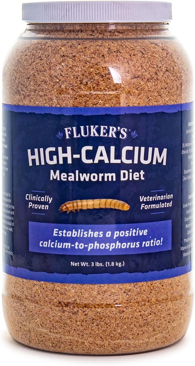 Fluker's High Calcium Mealworm Diet, Can Be Used as a Gut-Loading Food or Bedding, 3 lbs.