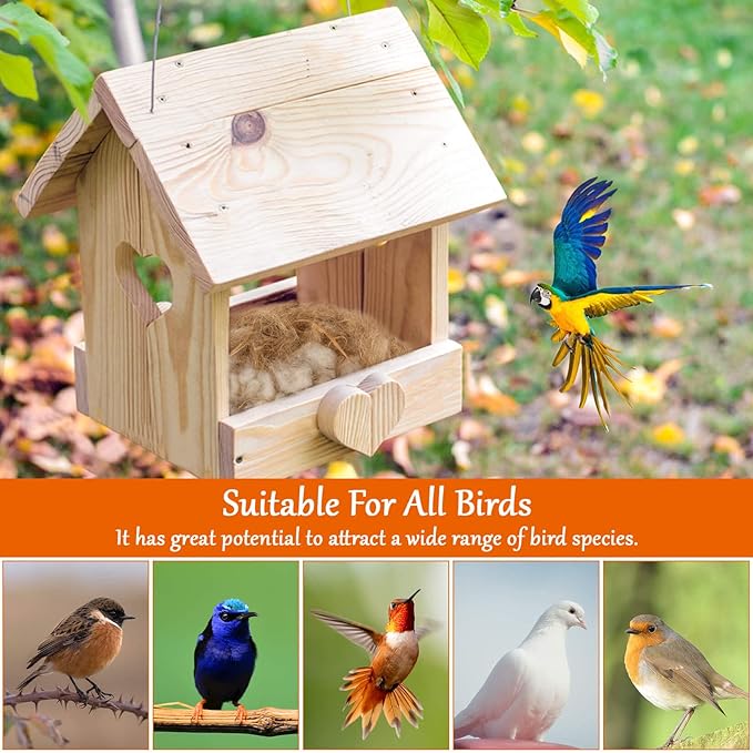 Sukh 2 Pack Bird Nesting Material - Bird Nests Bedding Hummingbird Nesting Material Mixing Canary Nesting Material Finch Nesting Material Parakeet Nesting Materials for Cage,Gardens,Tree Trunks (80G)