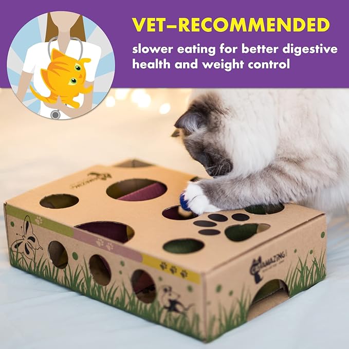 Classic – Cat Puzzle Feeder – Interactive Enrichment Toy – Treat Puzzle Box – Food Maze for Indoor Cats