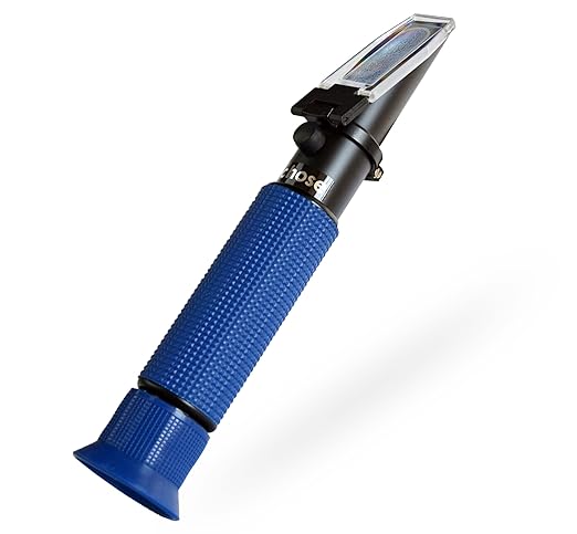 Salinity Refractometer for Seawater and Marine Fishkeeping Aquarium, Saltwater Pool, with ATC Function, Dual Scale: Salinity 0-100‰ and Corresponding Specific Gravity