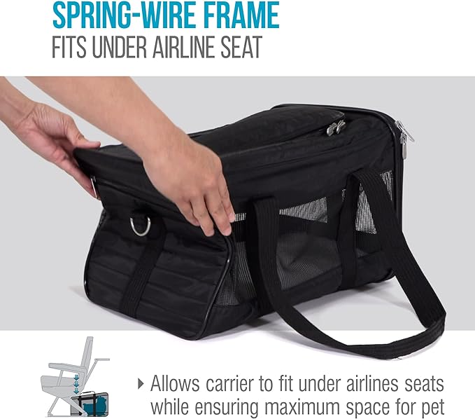 Sherpa Original Deluxe Travel Pet Carrier, Airline Approved & Guaranteed On Board - Black Lattice, Medium