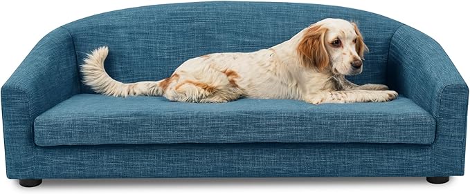 Pet Sofa, Made Sponge and Highly Breathable Linen, Suitable Pet Sofas, Dog Sofas, Dog Beds, Cat Beds, Cat Sofas for Medium-Sized Dogs (blue)