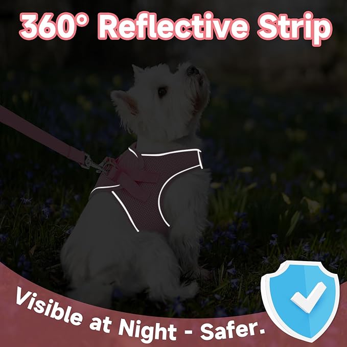 Supet Cat Harness and Leash Set for Walking Cat and Small Animal Harness Soft Mesh Puppy Harness Adjustable Cat Vest Harness with Reflective Strap Comfort Fit for Pet Kitten Puppy Rabbit