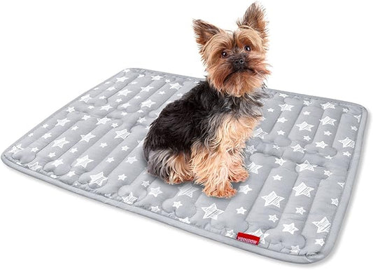 Dog Crate Mat (24" X 18"), Soft Dog Bed Mat with Cute Prints, Personalized Dog Crate Pad, Anti-Slip Bottom, Machine Washable Kennel Pad