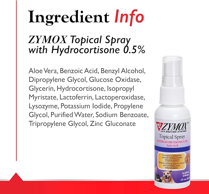 PET KING BRANDS Zymox Topical Hot Spot Spray for Dogs and Cats with .5% Hydrocortisone, 2oz