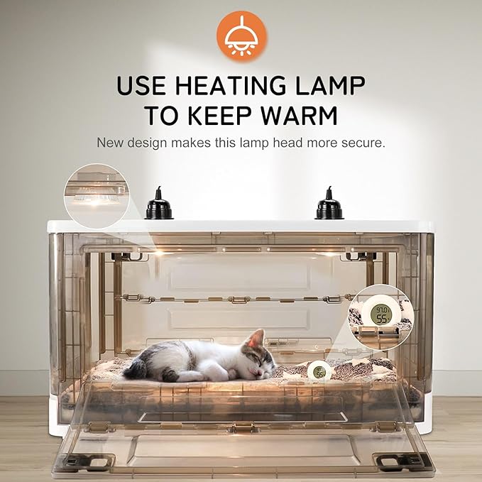 Puppy Incubator - Puppy Incubator with Heating,Incubator for Newborn Puppies and Kittens,Kitten Incubator,Incubator for Puppies with Puppy Bed Mat 85L