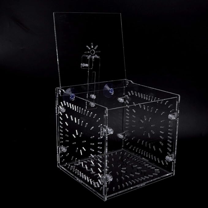 Fish Isolation Breeding Box Acrylic Incubator Floating Aquarium Hatchery Breeding and Parenting Box for Fish Aquarium(15CM*15CM*15CM)