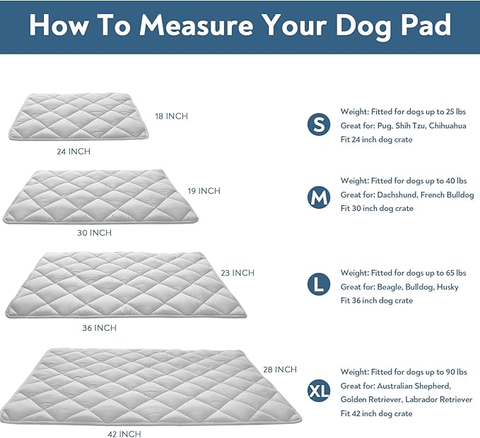 Dog Crate Pad 2 Pack (42" x 28"), Soft Dog Crate Mat with Anti-Slip Bottom, Machine Washable Kennel Pad, Crate Mats for Dog Cages, Dog Bed for Crate, Fits 42 Inch Dog Crate, Grey
