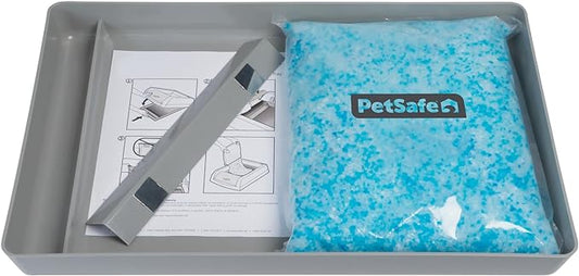 Official PetSafe ScoopFree Complete Reusable Tray - Includes 4.3 lb of Premium Blue Crystal Litter - Compatible with All PetSafe ScoopFree Complete Automatic Self Cleaning Litter Box System