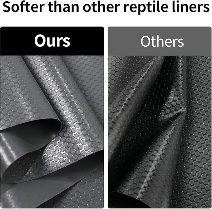 Reptile Carpet, Bearded Dragon Tank Accessories, Terrarium Liner Bedding, Non-Adhesive Terrarium Carpet for Bearded Dragon, Leopard Gecko, Snake, Lizard, Tortoise, Iguana Reptile Tank Grey(18"x72")