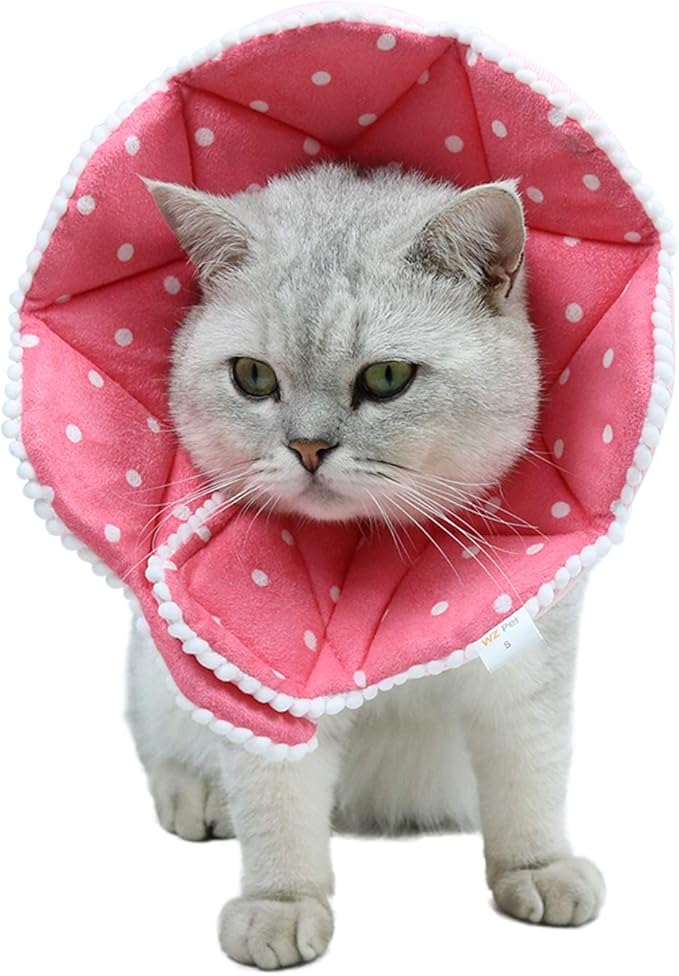 Adjustable Dog Cat Cone,Soft Recovery Cat Cone Collar,Dog Protective Collar for Cats and Puppy Surgery,Pink,Small